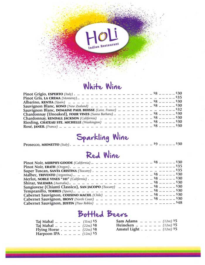 Drinks Menu